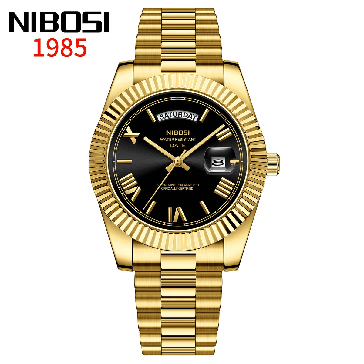 NIBOSI Men's Quartz Watch – Classic Roman Numeral Design