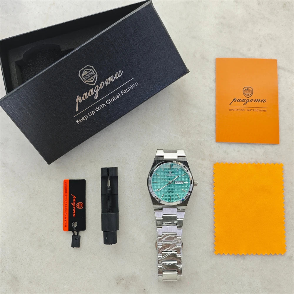 PAAZOMU Automatic Chronograph Watch – Stainless Steel Men's Watch