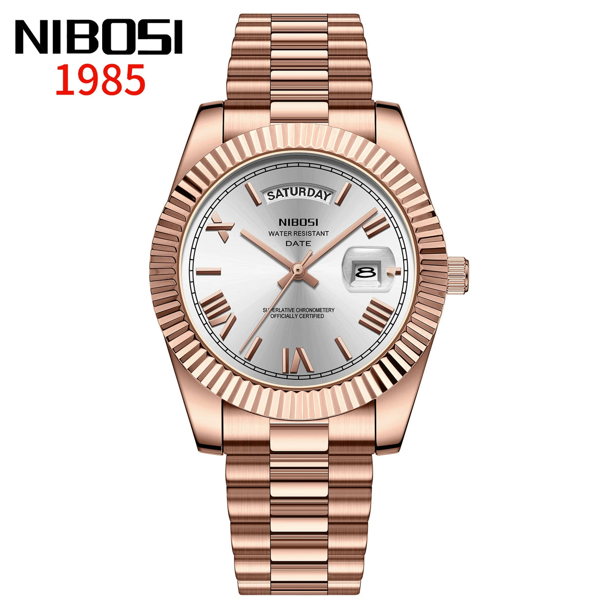 NIBOSI Men's Quartz Watch – Classic Roman Numeral Design