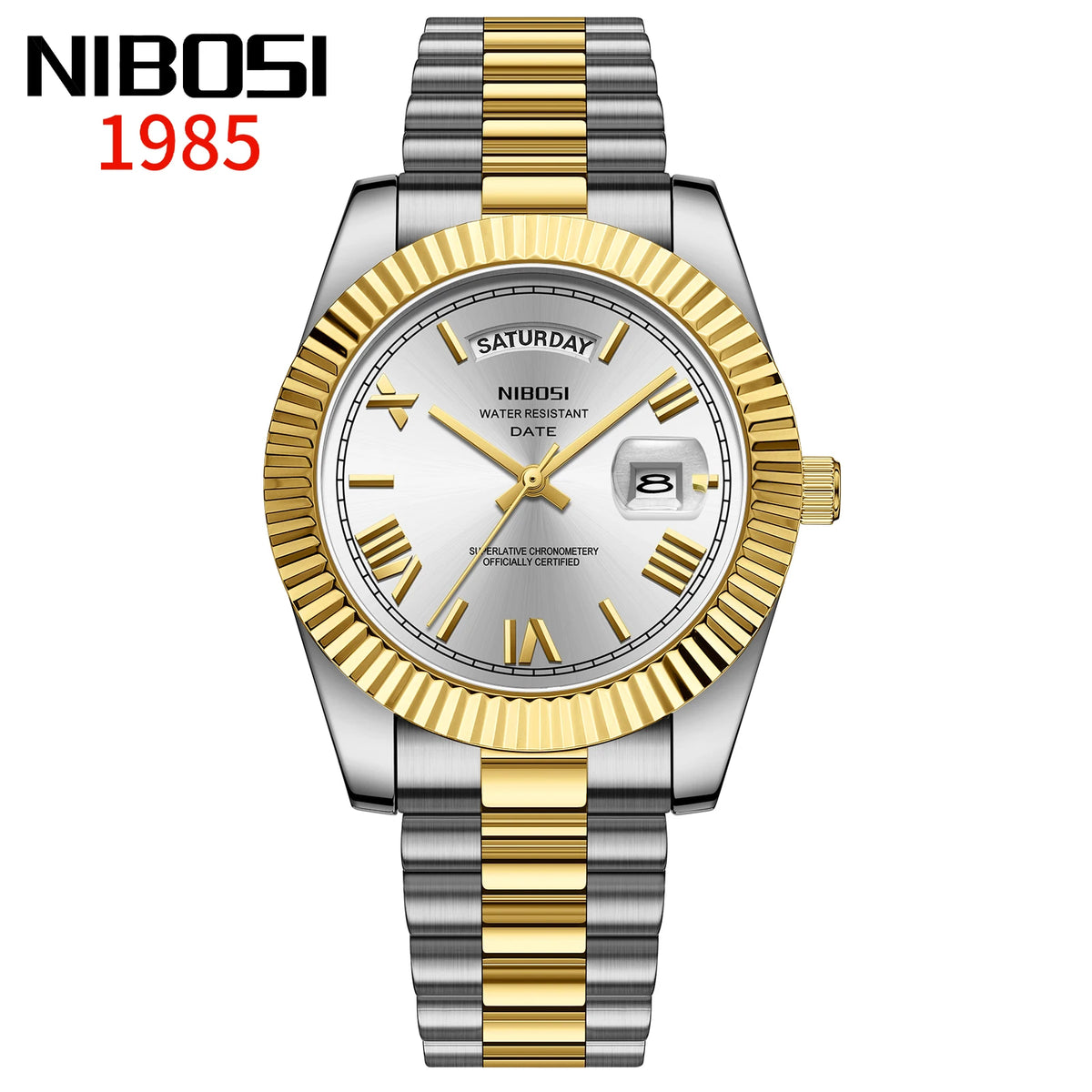 NIBOSI Men's Quartz Watch – Classic Roman Numeral Design