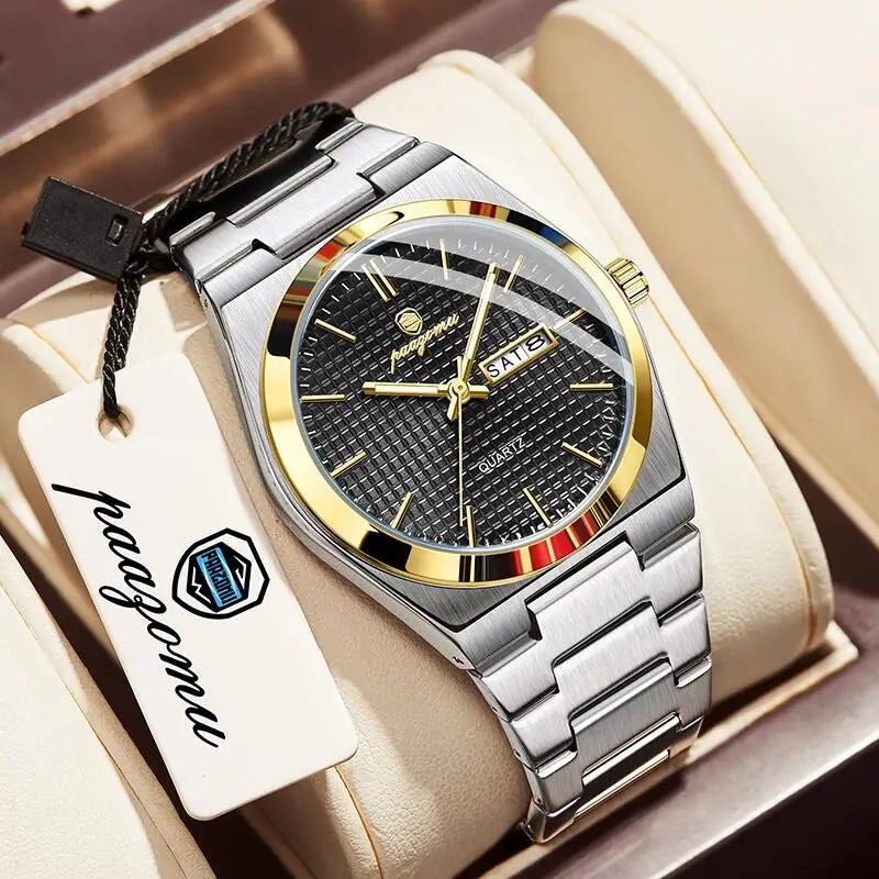 PAAZOMU Automatic Chronograph Watch – Stainless Steel Men's Watch