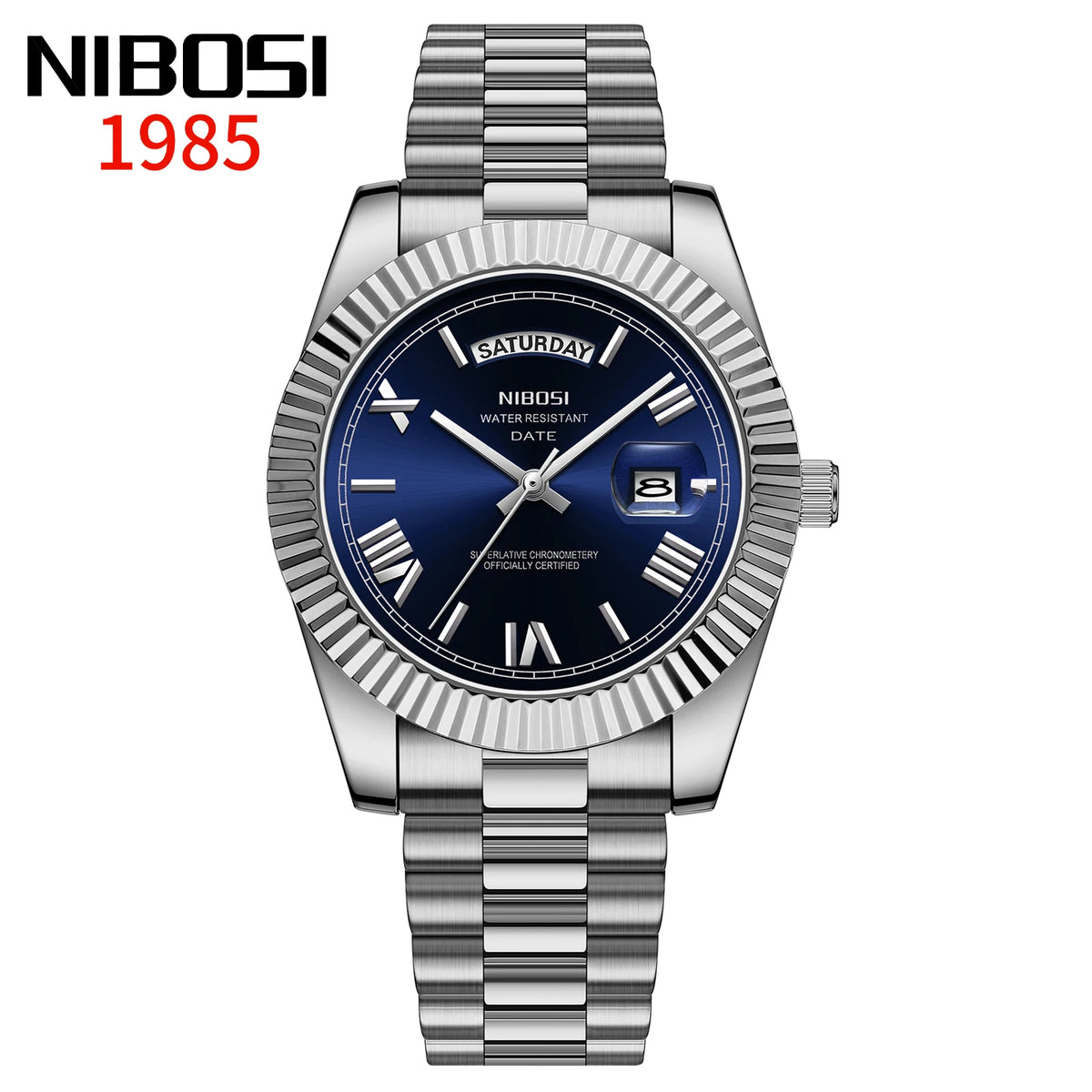 NIBOSI Men's Quartz Watch – Classic Roman Numeral Design