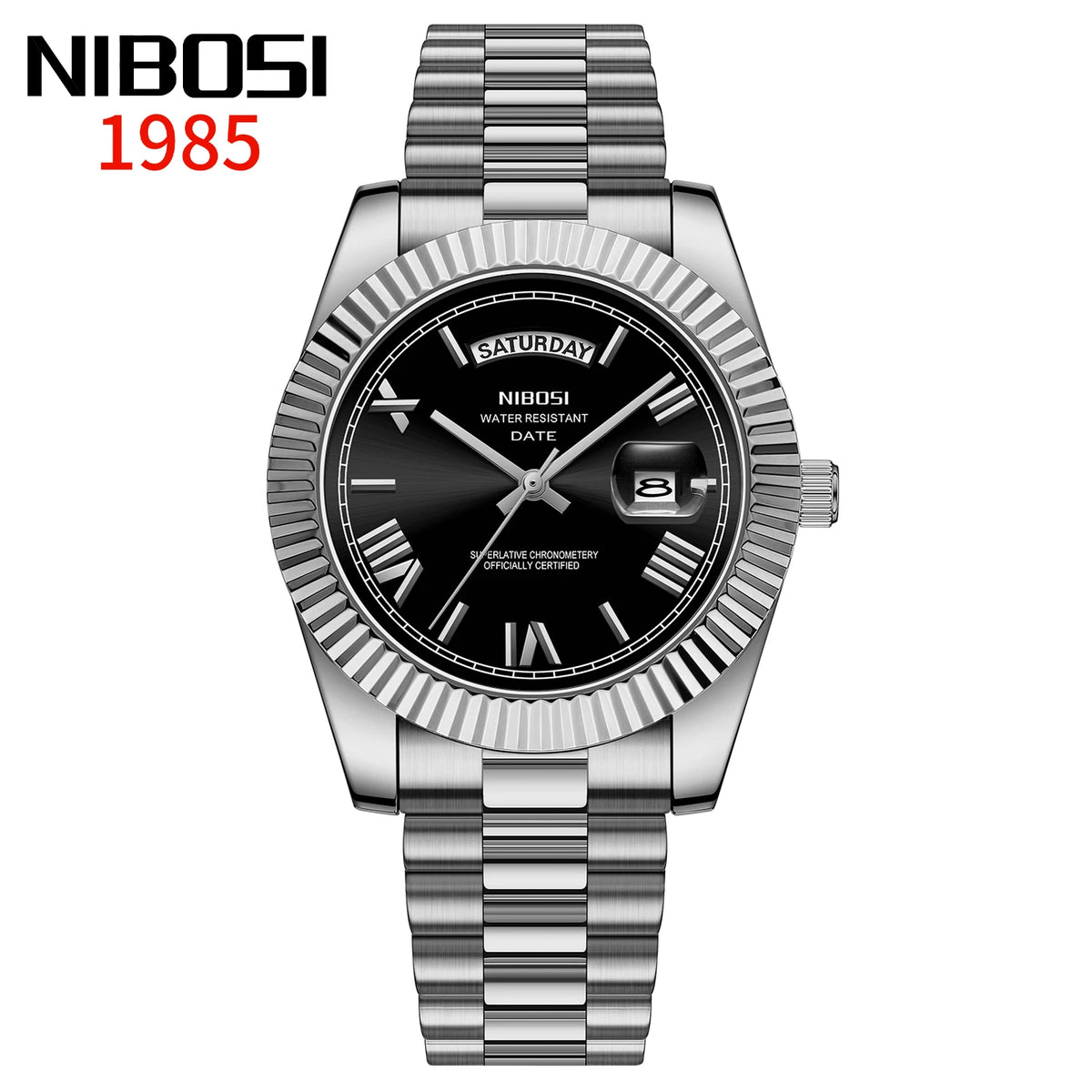 NIBOSI Men's Quartz Watch – Classic Roman Numeral Design