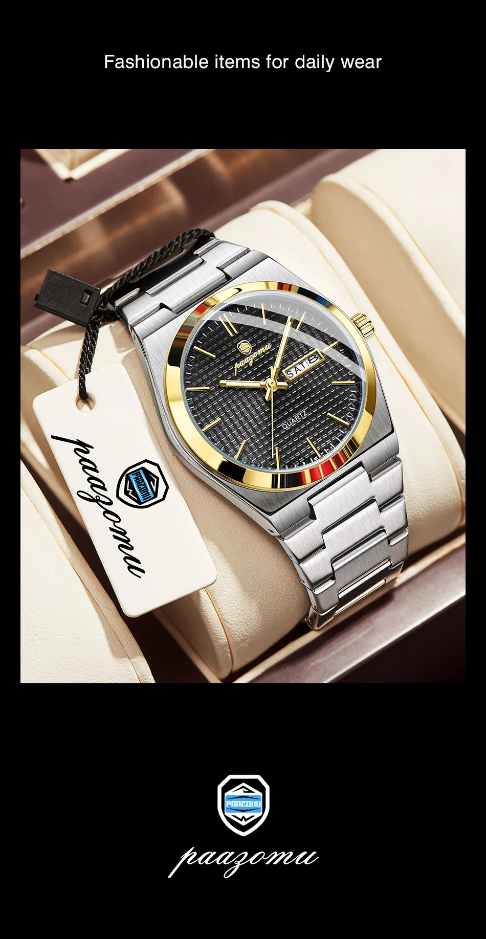 PAAZOMU Automatic Chronograph Watch – Stainless Steel Men's Watch