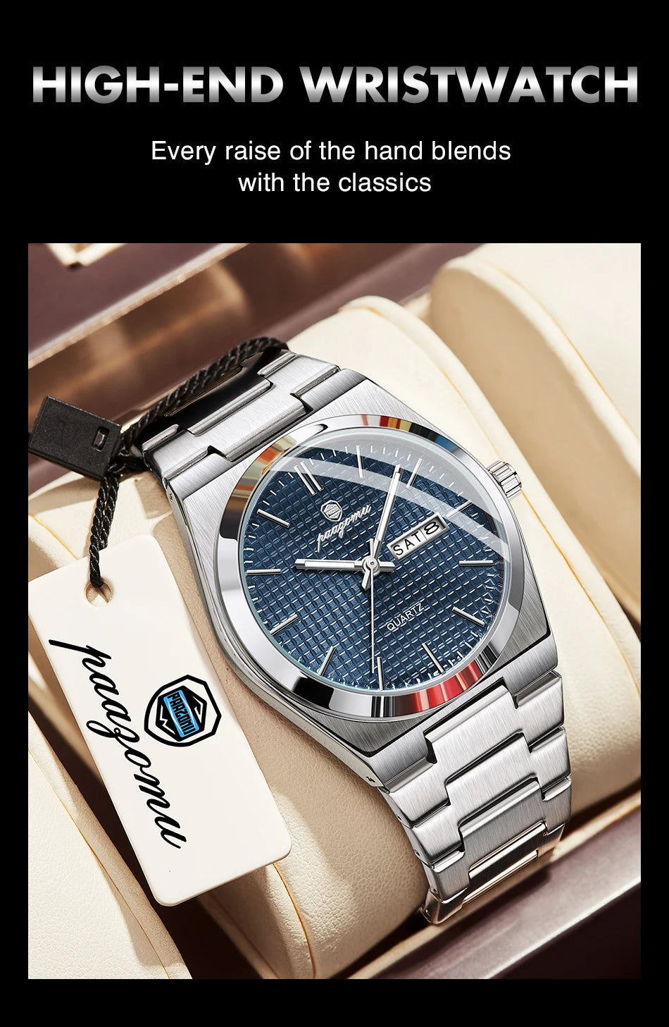 PAAZOMU Automatic Chronograph Watch – Stainless Steel Men's Watch