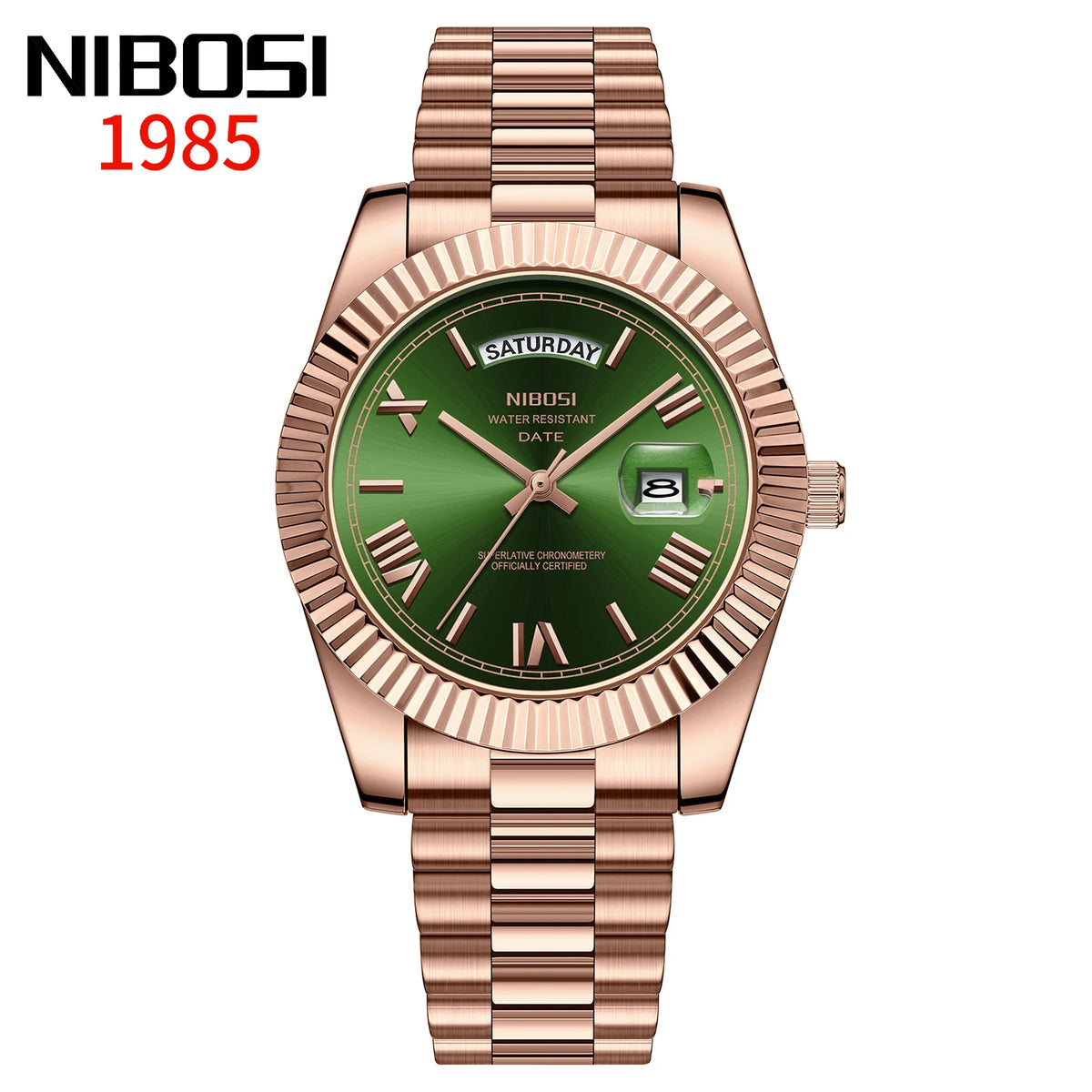 NIBOSI Men's Quartz Watch – Classic Roman Numeral Design