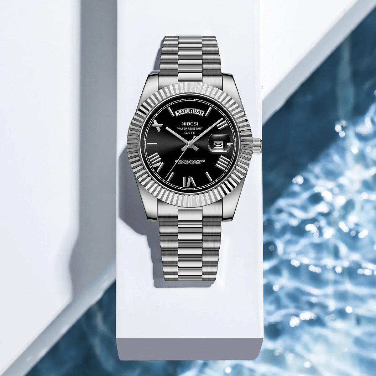 NIBOSI Men's Quartz Watch – Classic Roman Numeral Design